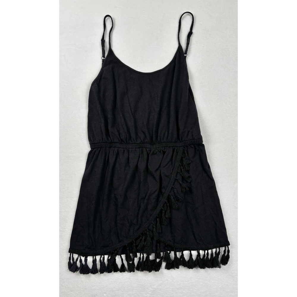 Victoria's Secret Black Tassel Fringe Cover Up Romper Womens Small Petite